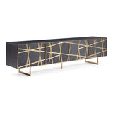 Kilson Modern Black Oak & Champagne Gold TV Stand