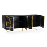 Kilson Modern Black Oak & Champagne Gold Buffet