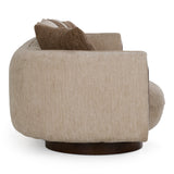 Kiran Modern Beige + Brown Fabric Sofa