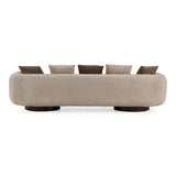 Kiran Modern Beige + Brown Fabric Sofa