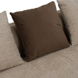 Kiran Modern Beige + Brown Fabric Sofa