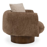 Kiran Modern Brown + Beige Swivel Accent Chair