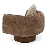 Kiran Modern Brown + Beige Swivel Accent Chair