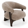 Kirby Modern Tan Fabric + Brown Oak Accent Chair