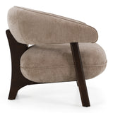 Kirby Modern Tan Fabric + Brown Oak Accent Chair