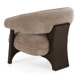 Kirby Modern Tan Fabric + Brown Oak Accent Chair