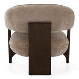 Kirby Modern Tan Fabric + Brown Oak Accent Chair