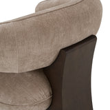 Kirby Modern Tan Fabric + Brown Oak Accent Chair