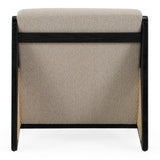 Kratz Modern Beige Fabric + Rattan + Black Walnut Accent Chair