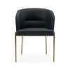 Kravitz Modern Dark Grey Vegan Leather + Antique Brass Dining Chair