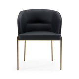 Kravitz Modern Dark Grey Vegan Leather + Antique Brass Dining Chair