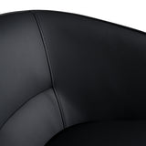 Kravitz Modern Dark Grey Vegan Leather + Antique Brass Dining Chair