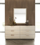 Lago Modern Faux Travertine Mirror