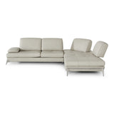 Andrea Modern Grey Leather Sectional Sofa