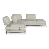 Andrea Modern Grey Leather Sectional Sofa