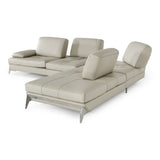 Andrea Modern Grey Leather Sectional Sofa