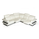 Crosby Italian Modern White Leather Sectional Sofa
