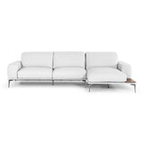 Villeneuve Modern White Italian Leather Sectional Sofa
