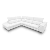Viola Italian Contemporary White Leather Left Facing Sectional Sofa
