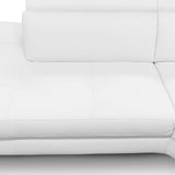 Viola Italian Contemporary White Leather Left Facing Sectional Sofa