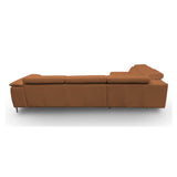 Viola Italian Contemporary Cognac Leather Left Facing Sectional Sofa