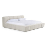Lamont + Aria Modern Beige Fabric + Grey Texture 4-Piece Bedroom Set