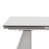 Latrobe Modern White Ceramic Quartz 118" Extendable Dining Table