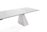 Latrobe Modern White Ceramic Quartz 118" Extendable Dining Table
