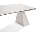 Latrobe Modern White Ceramic Quartz 118" Extendable Dining Table