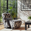 Leana Modern Black & White Fabric Accent Chair