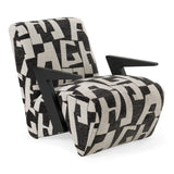 Leana Modern Black & White Fabric Accent Chair