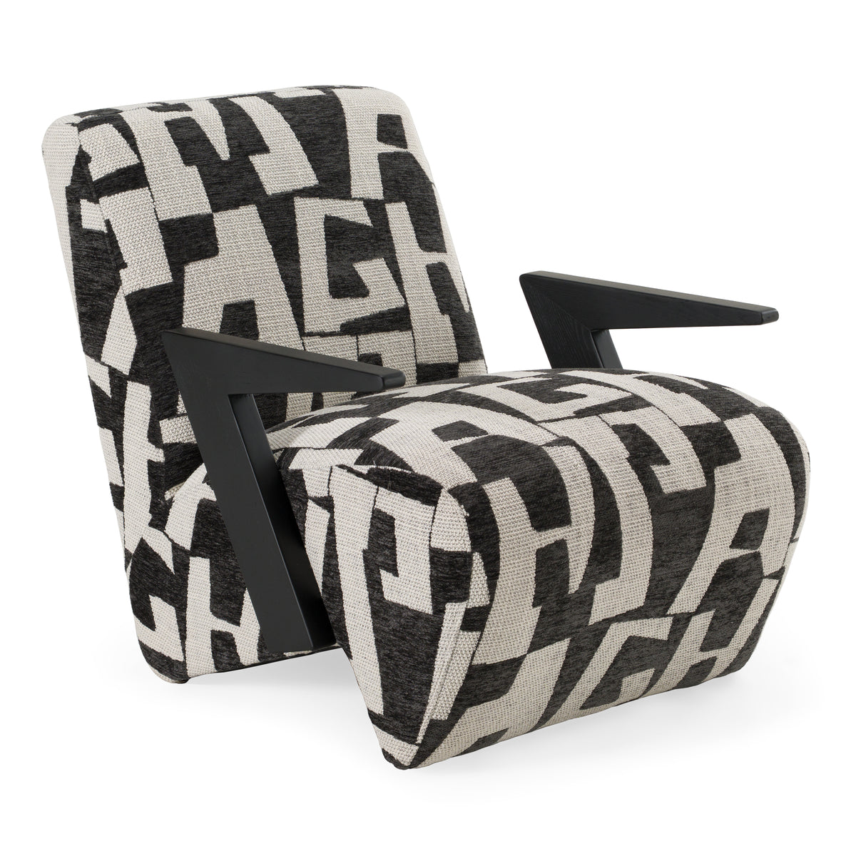 Leana Modern Black & White Fabric Accent Chair