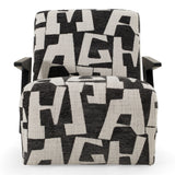 Leana Modern Black & White Fabric Accent Chair