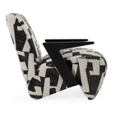 Leana Modern Black & White Fabric Accent Chair
