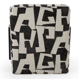 Leana Modern Black & White Fabric Accent Chair