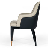 Leeds Glam Beige and Black Dining Chair