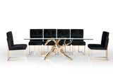 Legend Modern Glass & Gold Dining Table