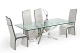 Legend Modern Glass & Stainless Steel Dining Table