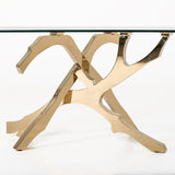 Legend Modern Glass & Gold Dining Table