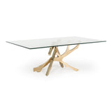 Legend Modern Glass & Gold Dining Table