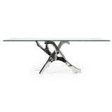 Legend Modern Glass & Stainless Steel Dining Table