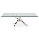Legend Modern Glass & Stainless Steel Dining Table