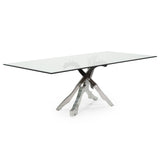 Legend Modern Glass & Stainless Steel Dining Table