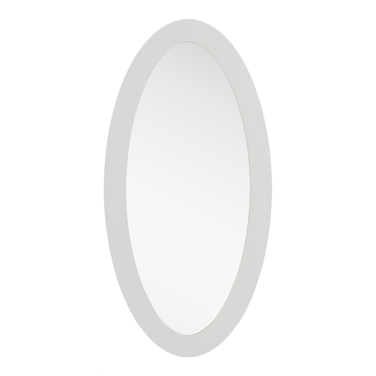 Legend Modern White High Gloss Oval Mirror