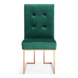 Legend Modern Green Velvet & Rosegold Dining Chair (Set of 2)