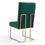 Legend Modern Green Velvet & Rosegold Dining Chair (Set of 2)