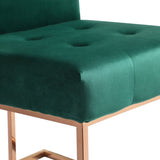 Legend Modern Green Velvet & Rosegold Dining Chair (Set of 2)
