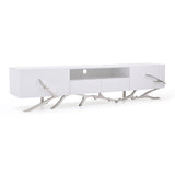 Legend 79"-Wide Modern White TV Stand