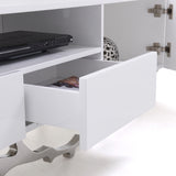 Legend 79"-Wide Modern White TV Stand