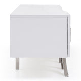 Legend 79"-Wide Modern White TV Stand